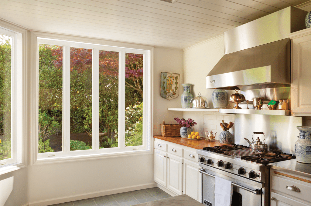 Residential windows in Boise, ID in a kitchen.  This is a 4-lite casement window.